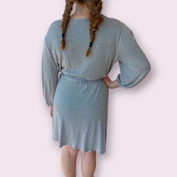 🌼4/$30 Gap Grey Long Sleeve Wrap Dress XXLarge - Picture 6 of 8